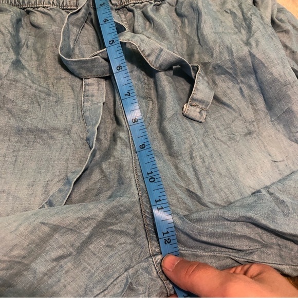 Knox Rose Light Blue Lyocell Jogger Pants Womens Large Drawstring Crop 32x26 - Picture 5 of 8